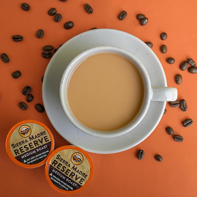 La Monarca Bakery Sierra Madre Reserve Coffee Pods – Medium Roast Full Flavor Authentic Mexican Coffee – 24 Individual Cups