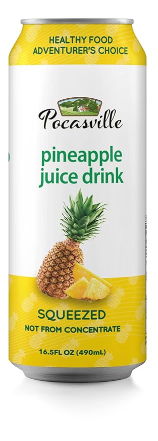 Pocasville Fruit Juices Squeezed not form Concentrate 16.5 Fluid Ounce Can (Pineapple 12)