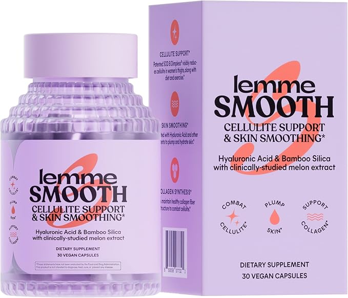 Lemme Smooth Anti Cellulite Capsules for Women Smooth Legs &amp Thighs Reduce Cellulite &amp Crepey Skin w/Clinically Studied SOD &amp Silica (1 Month Supply 30 ct)