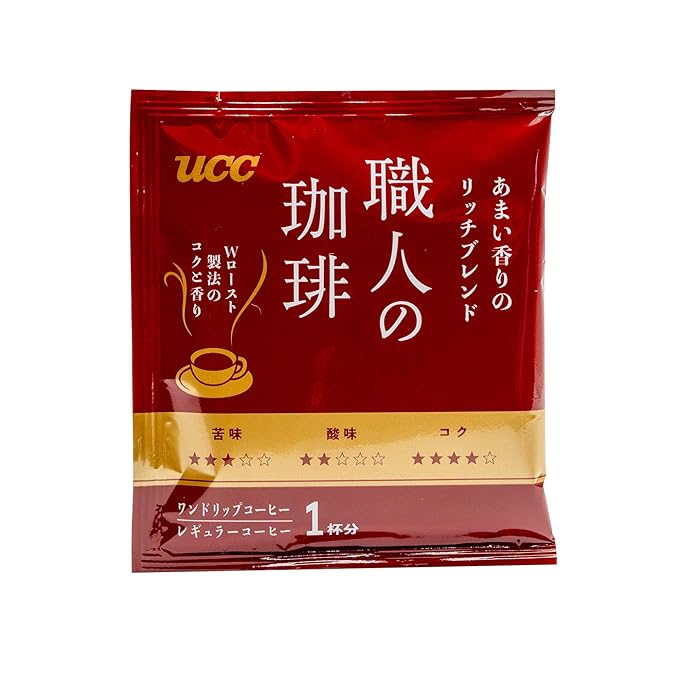 UCC Shokunin Coffee Variety Pack Single Serve Japanese Style Pour Over Coffee Imported from Japan 12 Individual Bags 0.25 Oz (7g) per bag Sun-Dried Beans Artisan Crafted Each Bag Makes 5 oz Cup
