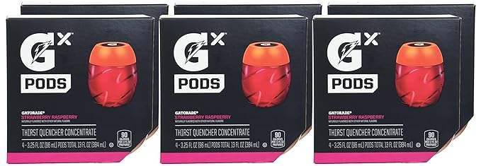 Gatorade unisex adult Gatorade GX Pods Strawberry Raspberry 4 Count (Pack of 6)