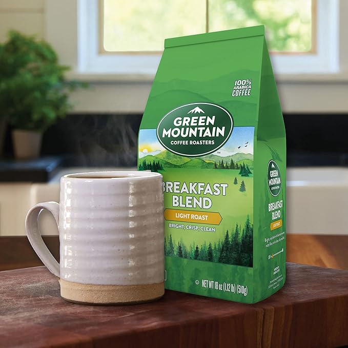 Green Mountain Coffee Roasters Breakfast Blend Ground Coffee Bagged 18 oz (Pack of 2)