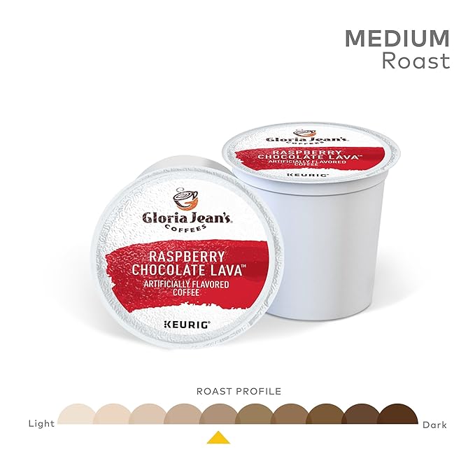 Gloria Jean's Coffees Raspberry Chocolate Lava Single-Serve Keurig K-Cup Pods Flavored Medium Roast Coffee 72 Count