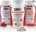 ZENV 3-in-1 Beauty from Within Supplement Bundle: Hair Skin &amp Nails Gummies Organic Apple Cider Vinegar Capsules Probiotic Gummies | 60-Day Supply for Radiant Glow &amp Gut Health