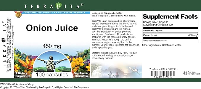 Onion Juice - 450 mg (100 Capsules ZIN: 521794) - 3 Pack