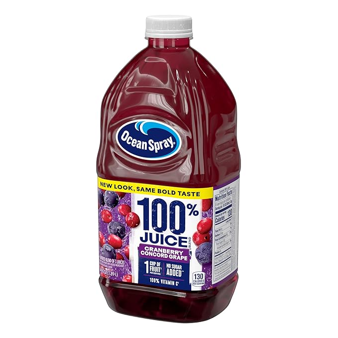 Ocean Spray® 100% Juice Cranberry Grape Juice Blend 64 Fl Oz Bottle (Pack of 8)