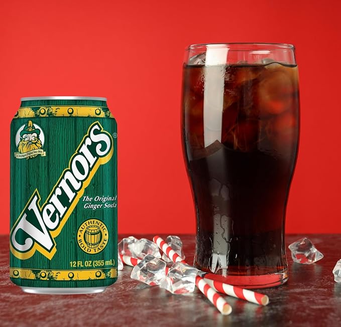 Woody's World - (18 Pack) Bundle of 12 oz. Vernor's Ginger Ale Soda | Great Home &amp Office Soft Drink Fridge Restock | Bulk Beverages For Snack Care Packages Vernors