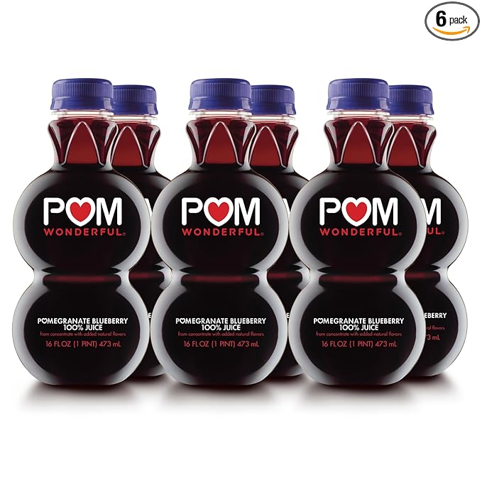 POM Wonderful Antioxidant Superpower Pomegranate Blueberry 100% Juice 16 fl oz (Pack of 6)