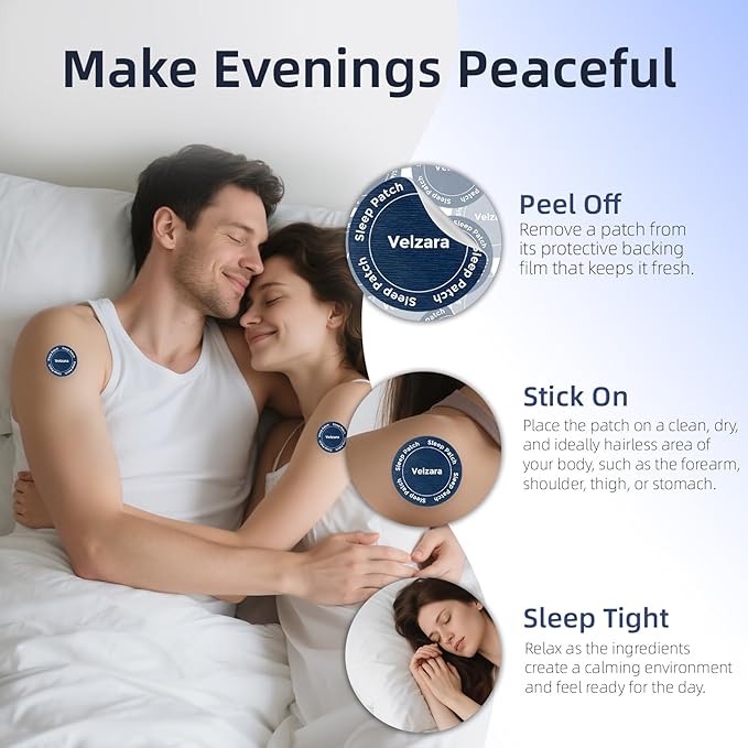 Sleep Patches 60 Count Plant-Based Sleep Patches Easy-to-Apply Vegan-Friendly
