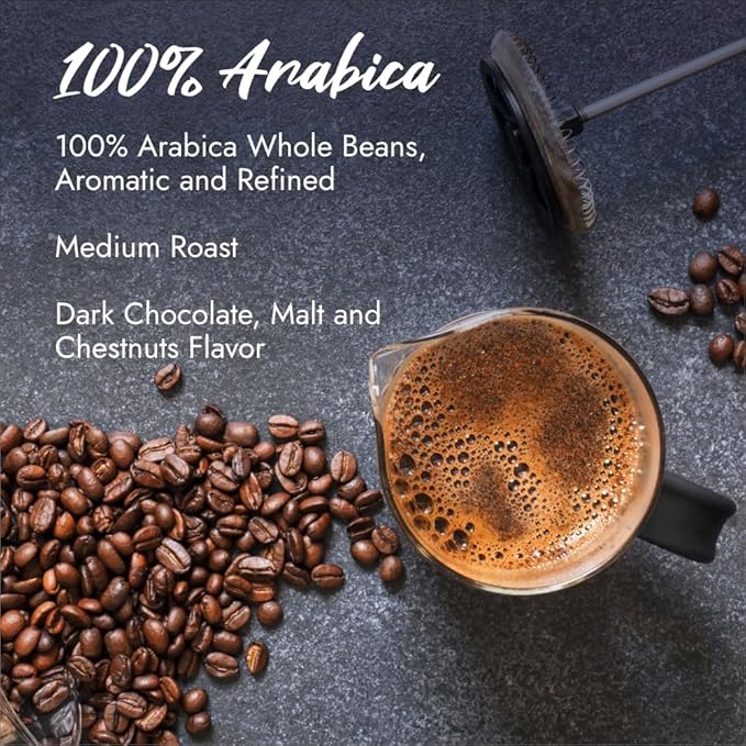 Caffè Borbone Whole Bean Coffee Blend 100% Arabica Medium Roast Roasted and Freshly Packaged in Italy 2.2 Pound Bag (Pack of 2)