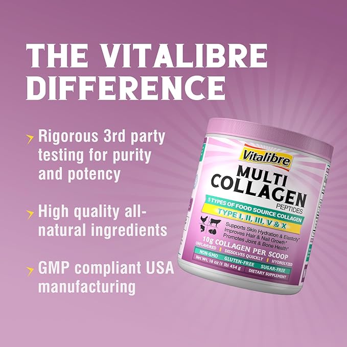 Multi Collagen Peptides Powder 16oz &amp Bovine Collagen Peptides Powder 8oz