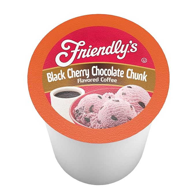 Friendly's Coffee Pods Cherry Chocolate Ice Cream Flavored for Keurig K Cup Brewers Black Cherry Chocolate Chunk 40 Count (Pack of 1)
