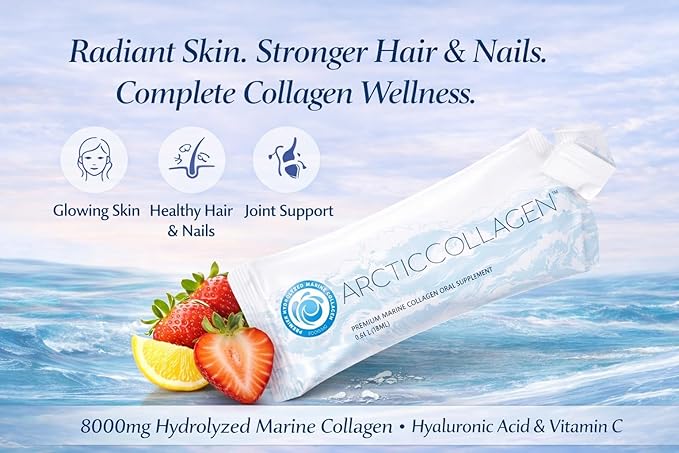 Liquid Marine Collagen Peptides for Women – 8000mg Hydrolyzed Liquid Collagen Supplement with Biotin &amp Vitamins for Hair Growth Skin Nails &amp Joints Strawberry Flavor Sugar Free 14 Sachets