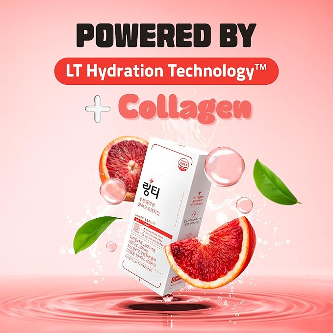 Doctor Developed Hydration Aqua Collagen Drink Mix -Blood Orange Flavor | 1000mg Ultra-Micro Collagen | Maximum Absorption | Rapid Hydration | Vitamin C | Anti-Aging | Skin Health | 10 Count