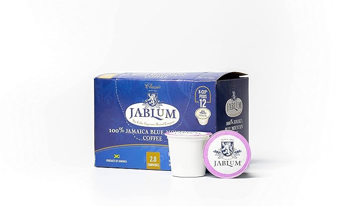 Jablum Jamaica Blue Mountain Single Serve Coffee Pods for K Cup Brewers 2.0 12 Count