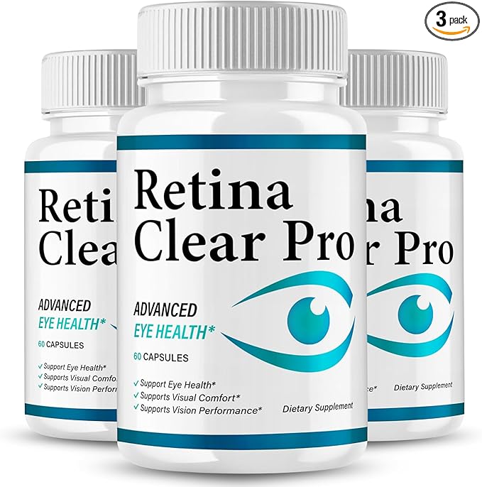 Original Retina Clear Pro Advanced Pills Capsule Premium Formula Natural Ingredients for Overall Eye Care Health &amp Balanced Healthy Vision | RetinaClear Pro | 60 Capsules Each Bottle (Pack of 3)
