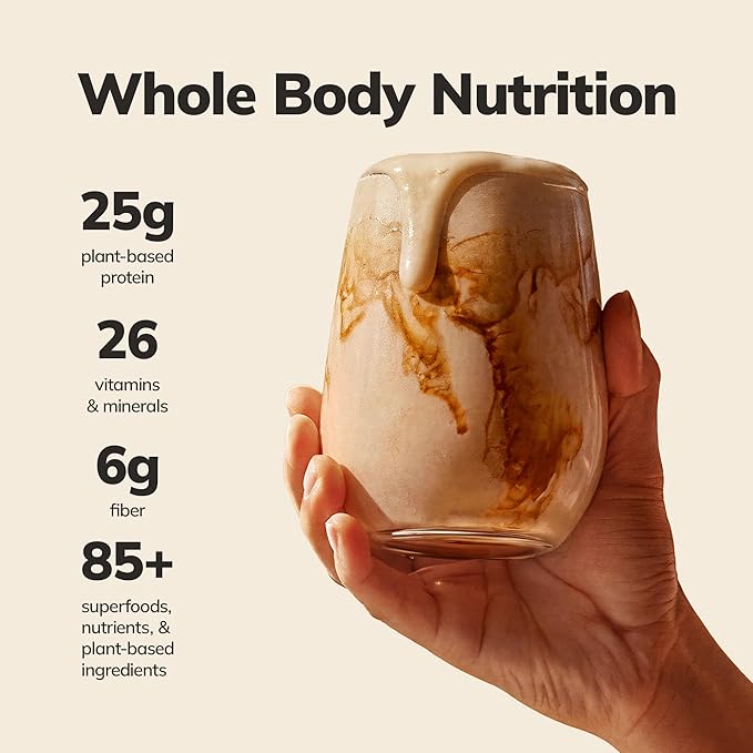 Ka’Chava Whole Body Meal Shake Coffee 2 lb – Vegan Protein Powder with 25g of Protein 6g of Fiber – Plant-Based Meal Replacement – Probiotics &amp Digestive Enzymes – Gluten &amp Dairy Free (15 Ser