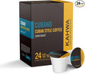 Kahwa Coffee Cubano Cuban Coffee Dark Roast Blend Single-Serve Coffee Pods Compatible with Keurig Brewers 24 pods