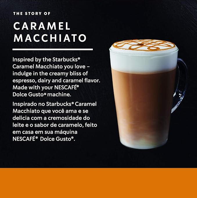 Starbucks Coffee by Nescafe Dolce Gusto Starbucks Caramel Macchiato Coffee Pods 12 capsules Pack of 3 (Packaging May Vary)