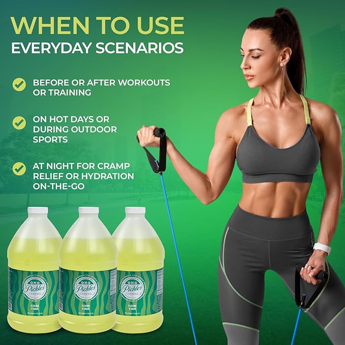 OMG Pickles Dill Pickle Juice for Leg Cramps – Natural Pickle Juice Sports Drink for Cramp Relief &amp Hydration – Pickle Juice Sport Recovery with Electrolytes – Dill Pickle Juice Gallon Bottle - 12