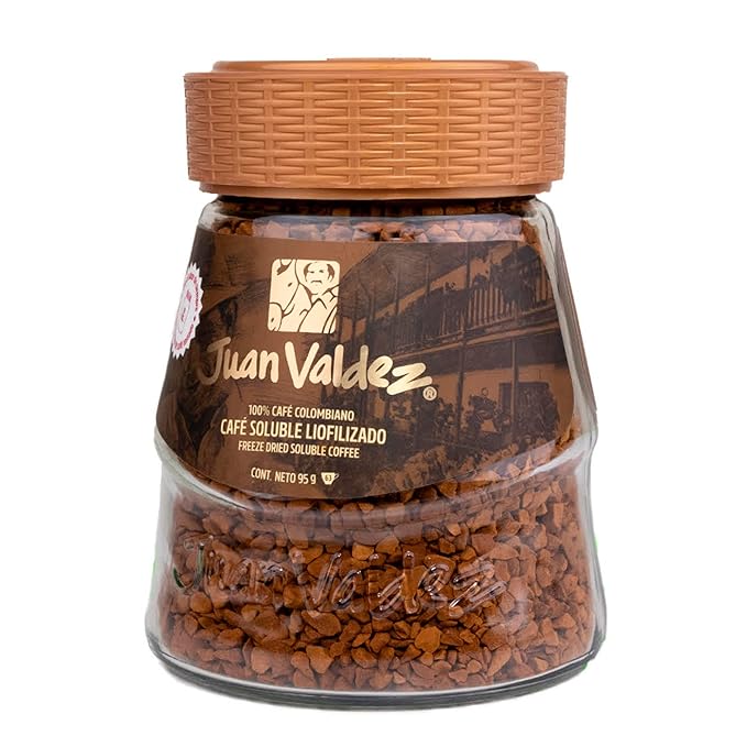 Juan Valdez Freeze Dried Instant 100% Colombian Coffee 3.5 oz Jar Pack of 2 Advanced Freeze-Drying Technique to Preserve Flavor and Aroma Kosher