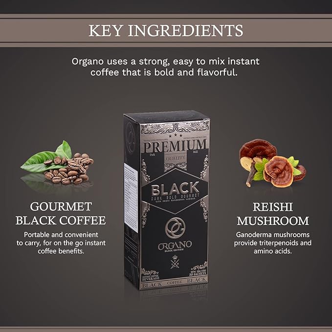 ORGANO Combo Pack 1 Box Black Coffee And 1 Box Cafe Latte 100% Cetified Organic Gourmet Coffee.