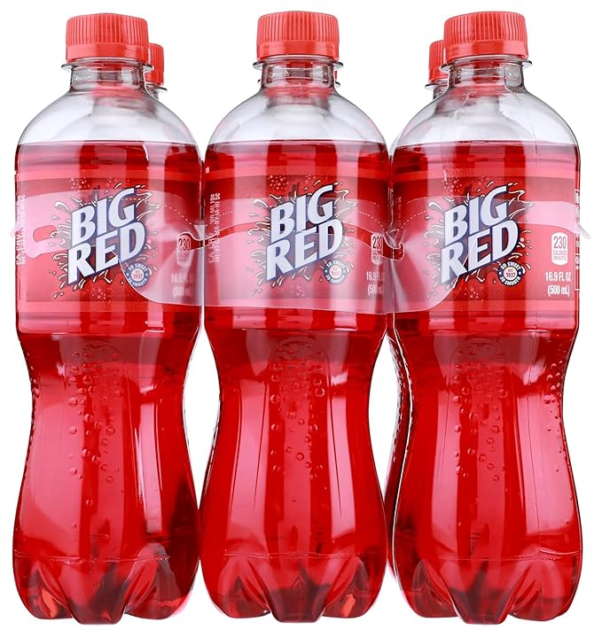 6 Pack of Soda Pop Big Red Soft Drink 16.9oz Bottles