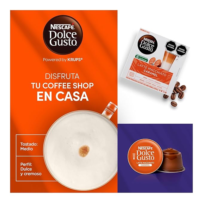 Nescafe Dolce Gusto Coffee Capsules Caramel Latte Macchiato 48 Single Serve Pods (Makes 24 Specialty Cups) 48 Count