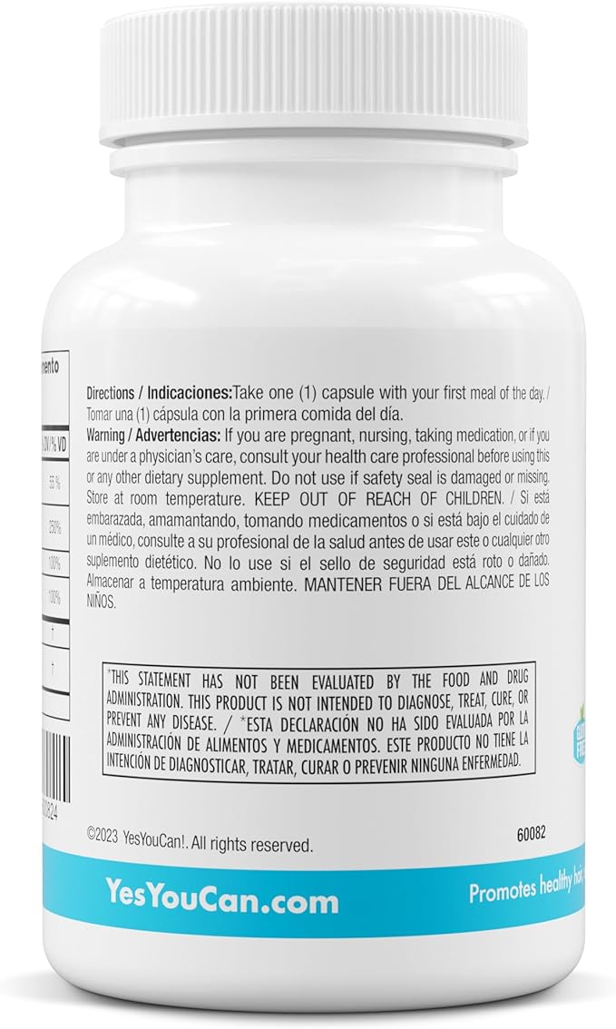 Yes You Can! Collagen Capsules for Women and Men Dietary Supplement to Promote Healthy Hair Skin and Nails 290 mg Bovine Collagen Vitamin A Vitamin D3 Zinc and Copper 30 Capsules - 4 Pack