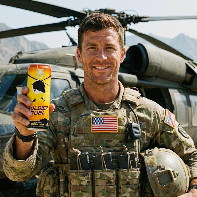 Soldier Fuel performance energy drink | Caffeine + Extra B Vitamins + Taurine + G-Tone + Inositol | Sugar Free | 12oz (pack of 12)