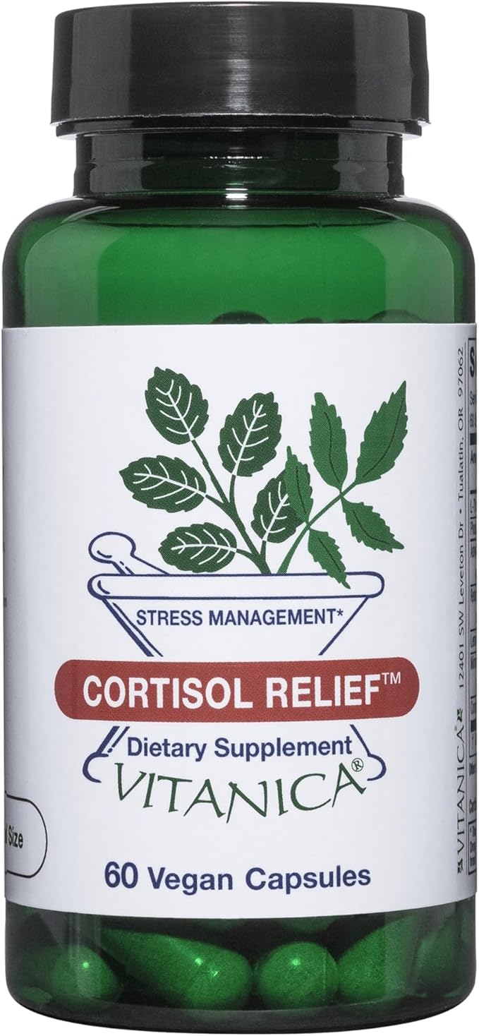 Vitanica Cortisol Relief Dr. Formulated Sleep Stress Cortisol Manager Supplement Vegan 60 Capsules
