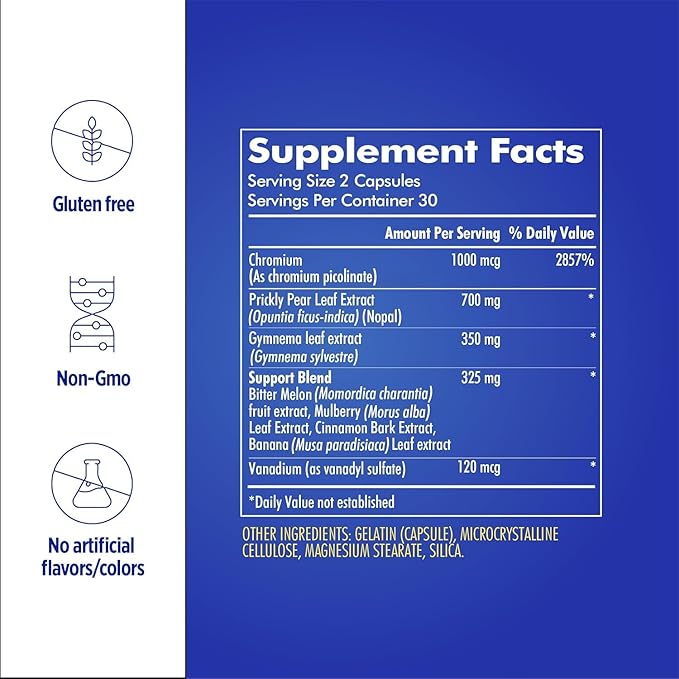 Santo Remedio Super Nopal Exclusive Formula with Nopal Gurmar (Gymnema Silvestre) Chromium Picolinate and Vanadyl Sulfate. 60 Capsules (30 Servings) (2)