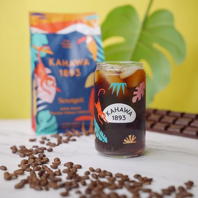 Kahawa 1893 Whole Bean Coffee Dark Roast Serengeti Blend 24 Oz - As Seen on Shark Tank Low Acid High Antioxidants Naturally Sweet Organically Grown Ethically &amp Sustainably Sourced