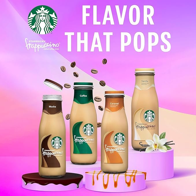 Starbucks Frappuccino Lite Sea Salt Caramel Gelato 9.5 Fl Oz Bottles (Pack of 12)