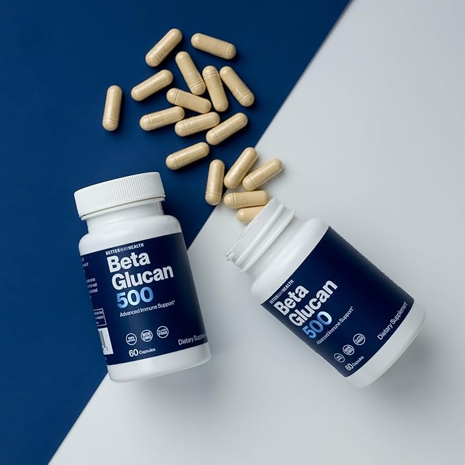 Better Way Health™ - Advanced Immune Readiness - Highly Purified 13/16 Beta Glucan 500 - Clinically Tested Immune Defense - 500mg/60 Capsules (Pack of 1)