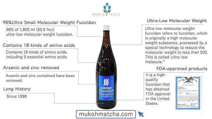Sugarless [Ultra Low Molecular Weight Fucoidan Beverage] Made in Japan Brown Seaweed Mozuku Juice