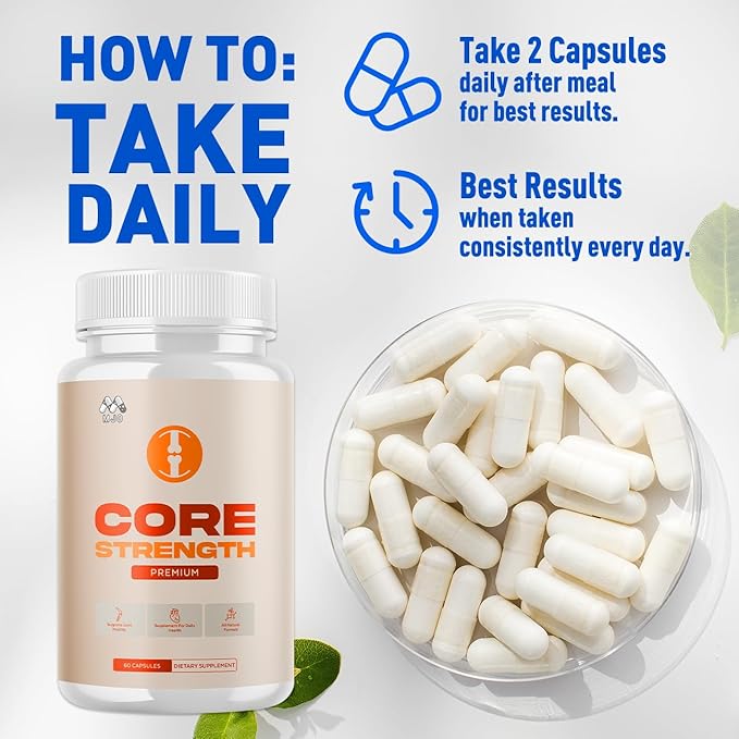 (2 Pack) Core Strength Joint Support Capsules Official CoreStrength Pills with All Natural Ingredients Advanced Overall Health and Wellness Supplement with Max Strength Multivitamins (120 Capsules)