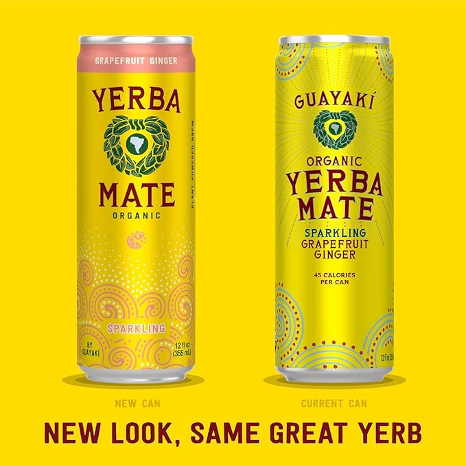 Guayaki Yerba Mate Grapefruit Ginger Sparkling Mate 12-ounce Cans (Pack of 6)