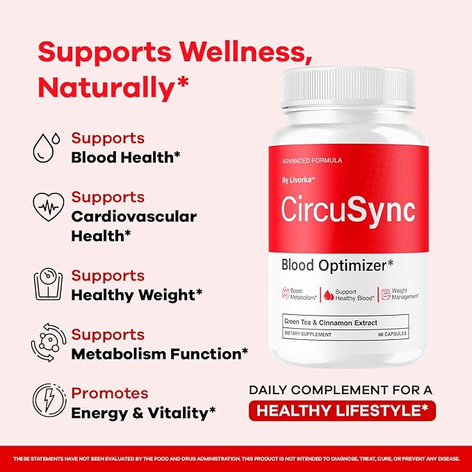 (2 Pack) Circusync Capsules - Official Circu Sync Advanced Blood Health Support Supplement Pills - Maximum Strength Natural Vitamins Formula for Overall Health &amp Wellness 120 Capsules for 2 Mont