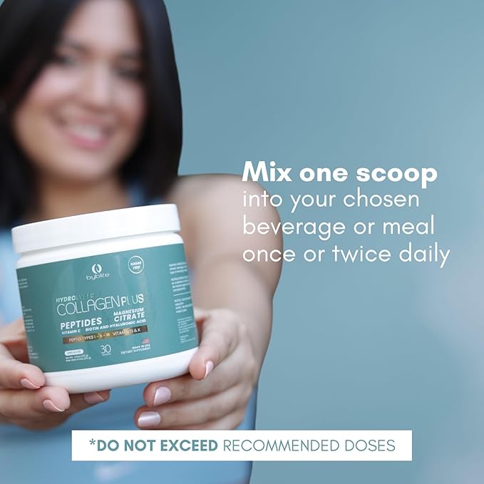 Colageno Hidrolizado para Mejorar Articulaciones + Citrato de Magnesio para tu Salud Digestiva + Peptidos IIIIII + Acido Hialuronico + Biotin + Vitamina C D y K y Fortalece Tus Uñas y Cabello
