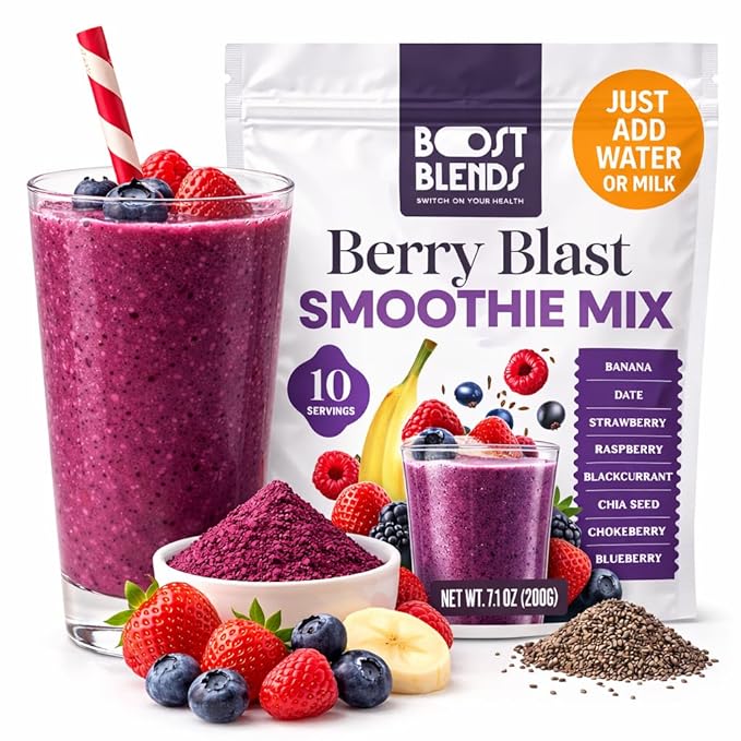 Berry Blast Smoothie Mix – Freeze Dried Fruit Smoothie Powder for Smoothies &amp Shakes Just Add Water or Milk 10 Servings
