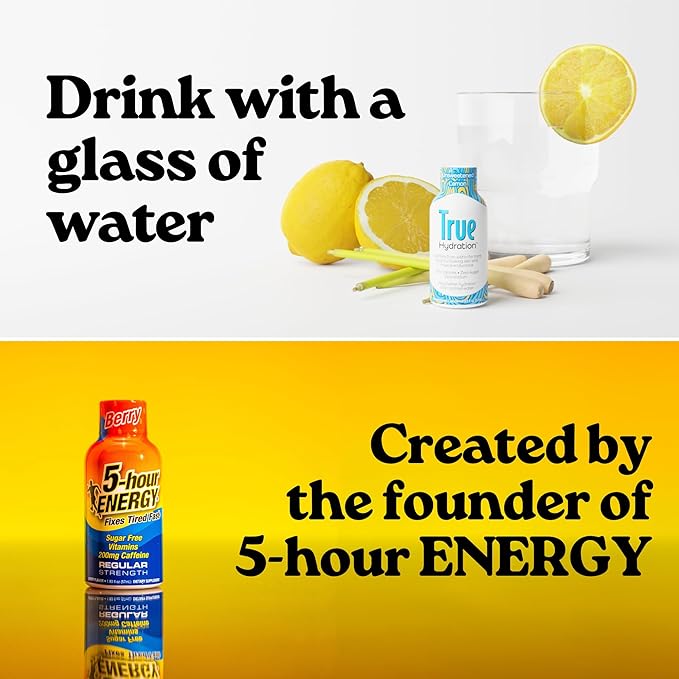 True Hydration Electrolyte Shots 24-Pack – Supports Sleep Quality Daily Wellness &amp Muscle Cramps – Magnesium Potassium &amp Taurine – Zero Sugar Zero Sodium – Unsweetened Lemon