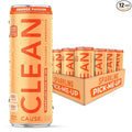 CLEAN Cause Orange Passion Sparkling Pick-Me-Up with Prebiotics &amp Collagen Peptides (12oz cans 12-Pack Case) Low Sugar 120mg Caffeine Healthy Alternative to Soda &amp Energy Drinks.