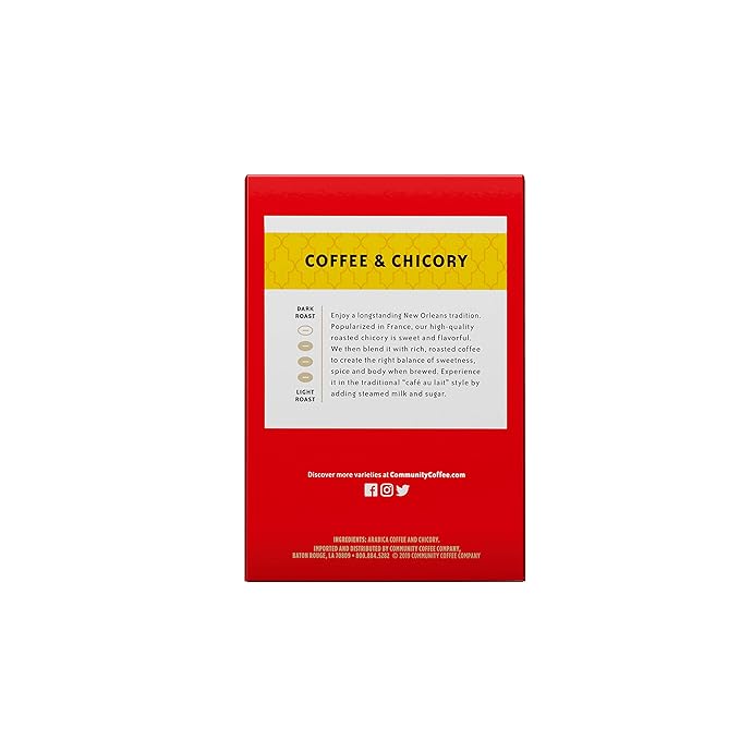 Community Coffee &amp Chicory 18 Count Coffee Pods Medium Roast Compatible with Keurig K-Cup Brewers