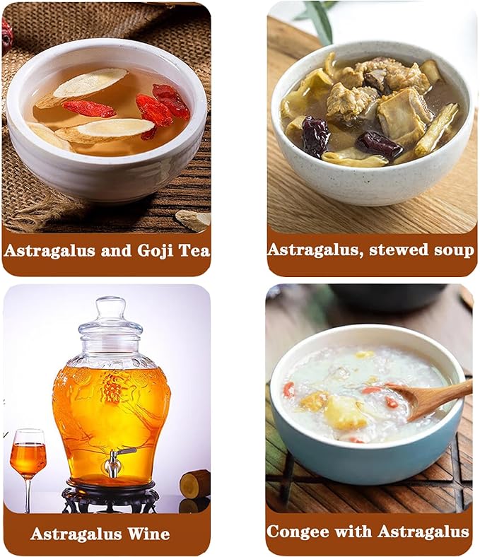 Astragalus Membranaceus Astragalus Root Tea 300g/10.58oz Huang Qi Slices Astragali Chinese herb Caffeine Free Sulfur Free Cut Diagonally Large Slices 黄芪 黄芪片