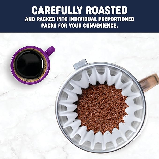 Pick Me Up Provisions French Roast Coffee Fraction Packs Dark Roast Ground Coffee Single‑Serve Fraction Packets 42 Count Carton Bold Flavor Coffee for Office Breakroom