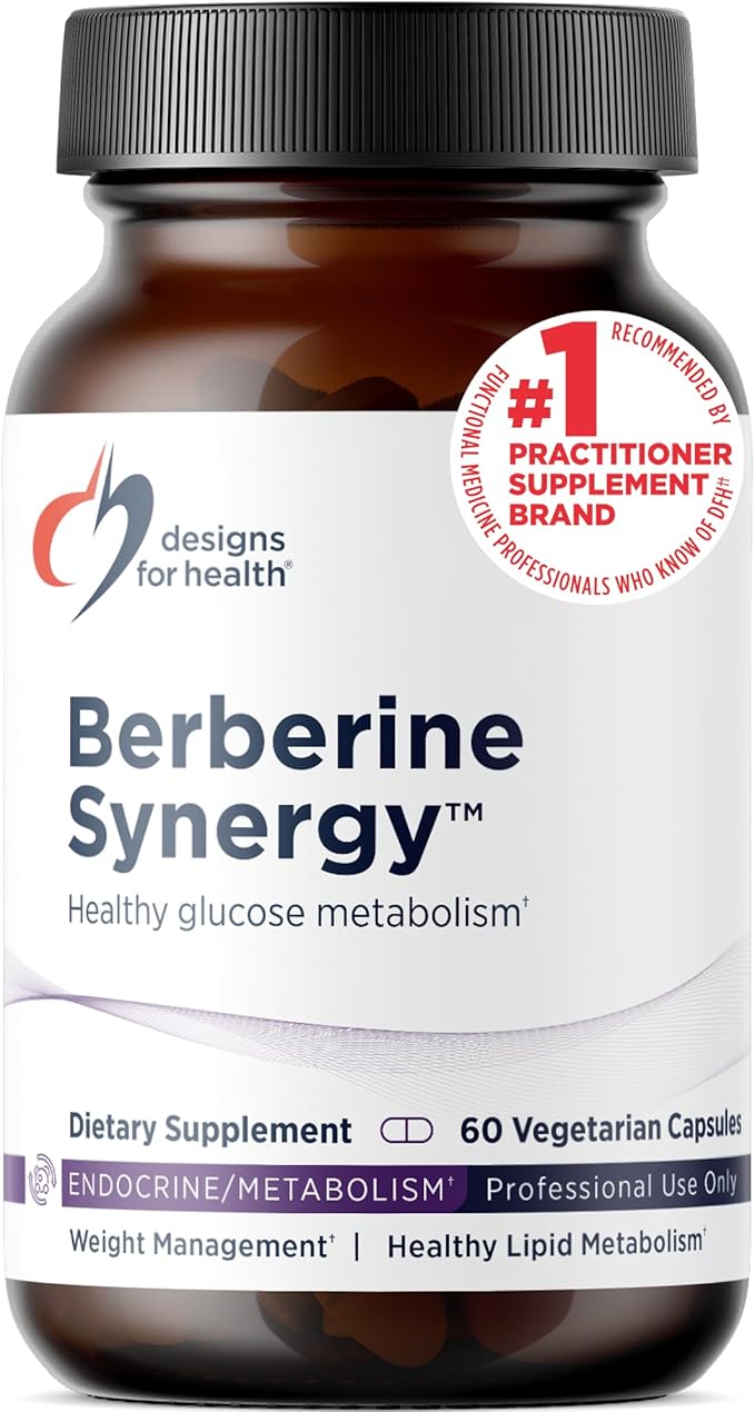 Designs for Health Berberine Synergy - Berberine HCL 400mg + Alpha Lipoic Acid (ALA) for Metabolism Heart Health + Liver Support - Vegan Non-GMO Berberine Supplement (60 Capsules)