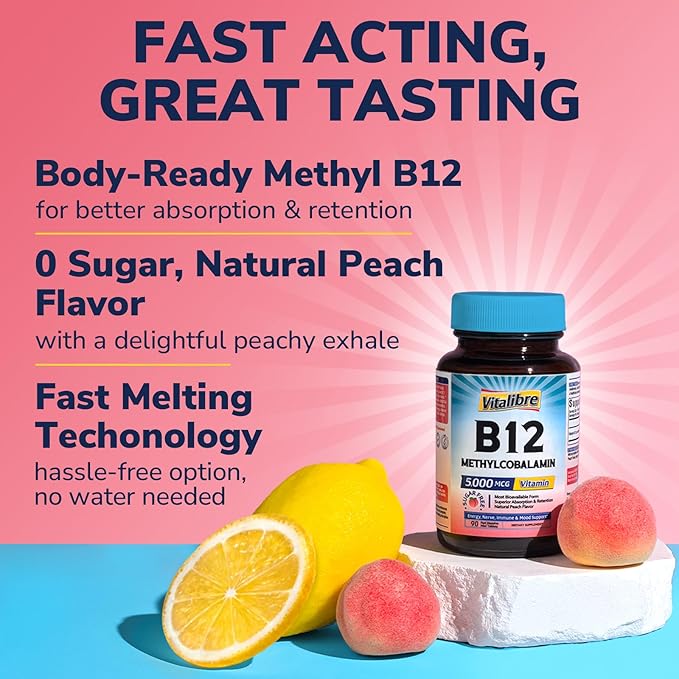 Multi Collagen Peptides Powder Type I II III V X Hydrolyzed Collagen Protein for Women and Men &amp Vitamin B12 Sublingual 5000 mcg Methylcobalamin 90 Fast Dissolve Mini Tablets