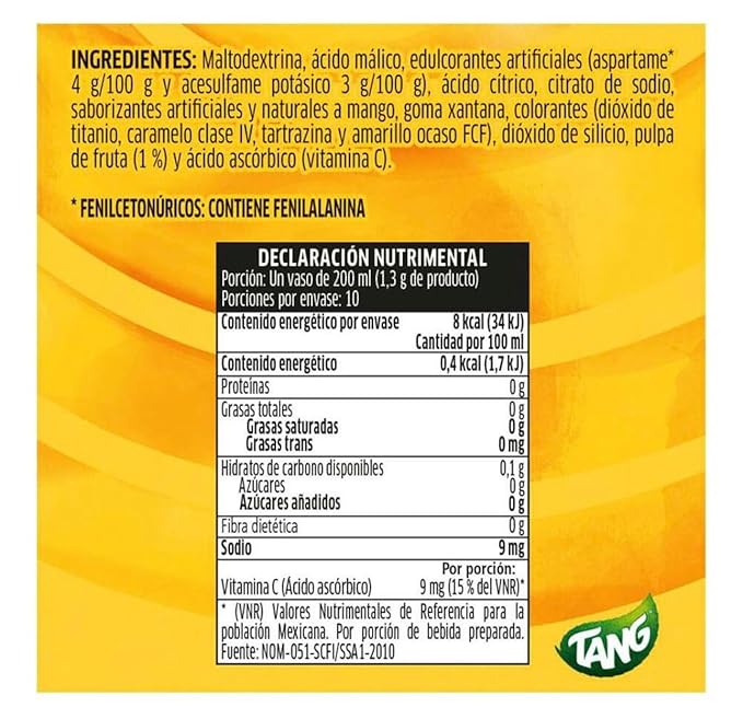 Mango TANG No Sugar Needed Makes 2 Liters Of Drink Mix 12 Pack by Border Merchant