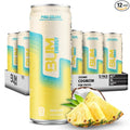 BUM Sugar-Free Energy Drink Pina Colada - Lightly Carbonated &amp No Artificial Colors Natural Caffeine &amp Citicoline for Energy &amp Focus Brain Boost &amp Workout Sports Beverage - 12 oz P